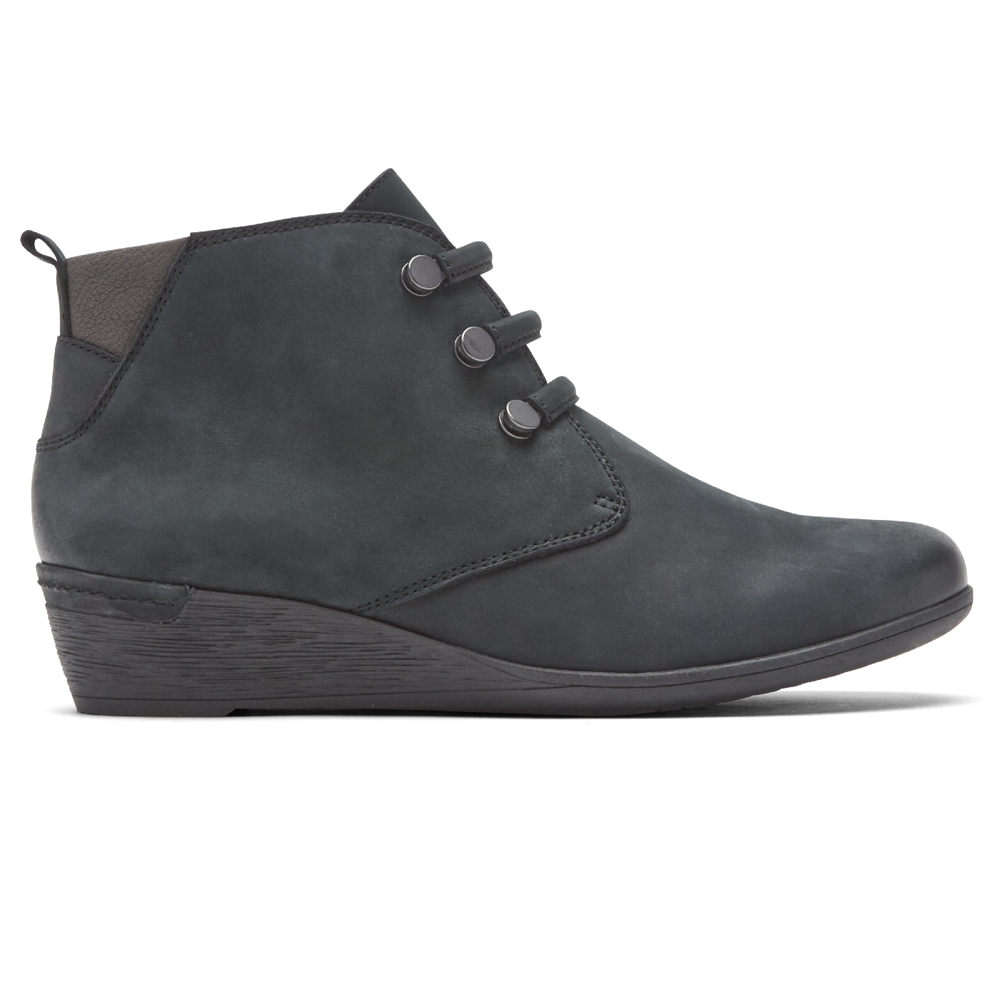 Rockport Womens Boots Black - Cobb Hill Devyn Chukka - UK 810-WPLJDV